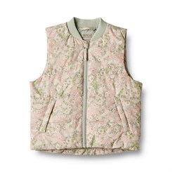 Wheat summer puffer waistcoat Andre - Sea salt roses